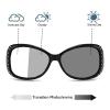 2023 Transition Photochromic round Bifocal Reading Glasses For Women Presbyopia Rhinestone Readers Sunglasses (black white, 2.25, multiplier_x) view 3
