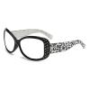 2023 Transition Photochromic round Bifocal Reading Glasses For Women Presbyopia Rhinestone Readers Sunglasses (black white, 2.25, multiplier_x) view 4