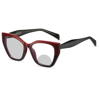 Photochromic Bifocal Sunglasses for Men Women UV Protection Cycling Driving Sports Sunglasses (black red, 2.25, multiplier_x)