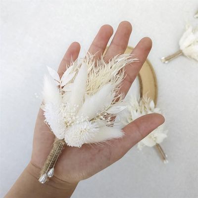 ASMEIR Wedding Decoration Natural Dried Flowers Bride Bouquet Hand-held Dried Flowers Bridesmaid Bouquet (Color : 12-15CM-01)