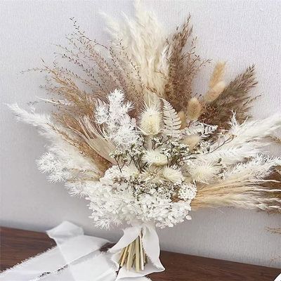 ASMEIR Wedding Decoration Natural Dried Flowers Bride Bouquet Hand-held Dried Flowers Bridesmaid Bouquet (Color : 40-45CM)