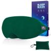 Mavogel Cotton Sleep Eye Mask - Breathable Light Blocking Sleep Mask, Soft Comfortable Night Eye Mask for Men Women, Eye Cover for Travel/Sleeping/Shift Work, Includes Travel Pouch (Green) view 1