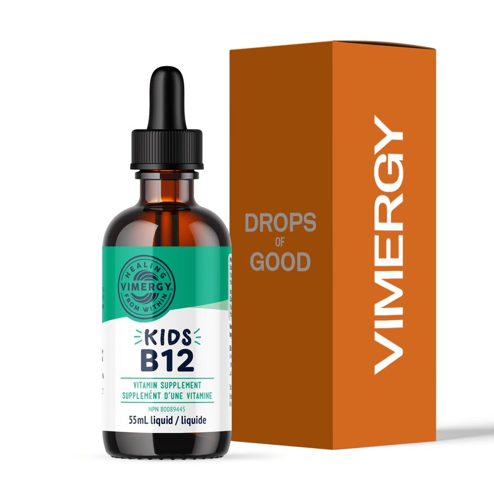 Vimergy Kids USDA Organic Liquid B12 Promotes Physical Development & Cognitive Function* Fast-Absorbing Immune Support* Vegan, Non-GMO 55 mL