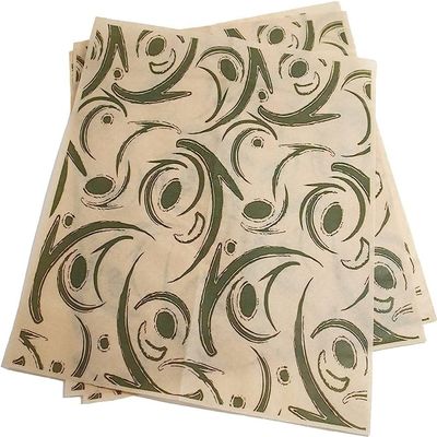 Deli Sandwich Wraps Basket Liners and Food Wrapping Liner Papers by Feronia Packaging of 10 pack (Green Swril)