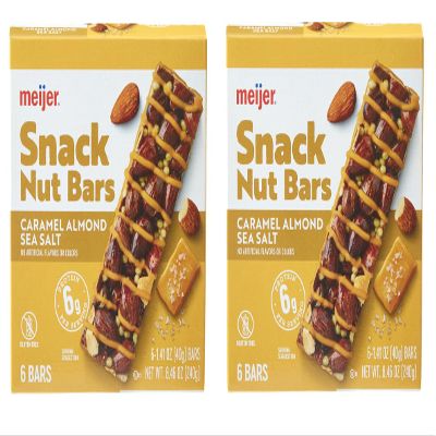 Pack Of 2 Snack Nut Bars Caramel Almond Sea Salt 6ct/1.41oz