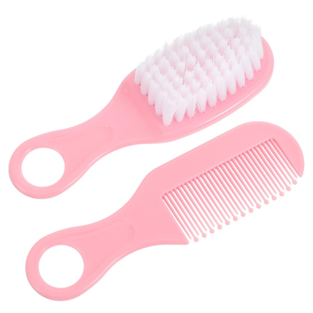 Hohopeti 1 Set Baby Brush and Comb Set Newborn Infant Massage Hair Brush Comb Kit Anti-Static and Smooth Material Promote Circulation Safe for Baby's Scalp