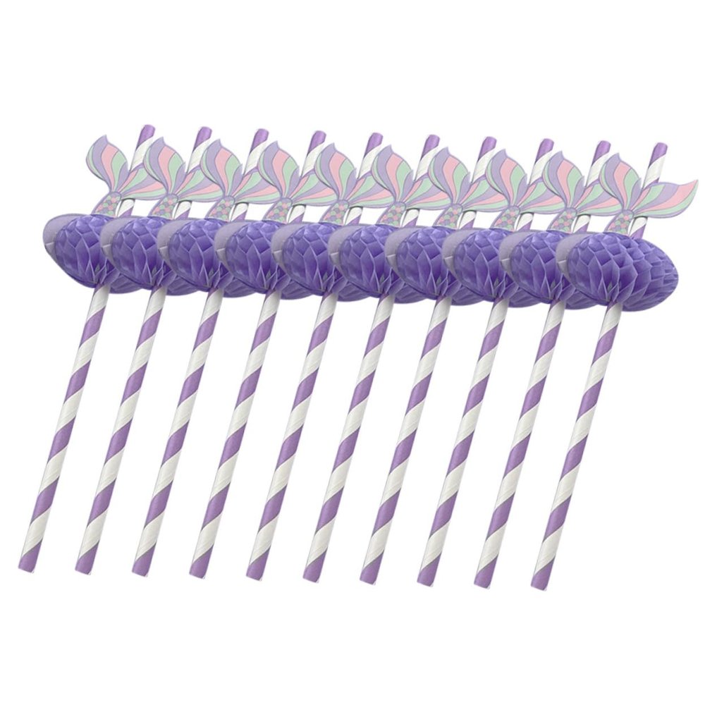 Hemoton Mermaid Party Favors 50pcs Honeycomb Paper Straws Fun Smoothie Straws for Iced Beverages