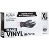 ForPro Disposable Vinyl Gloves, Black, Industrial Grade, Powder-Free, Latex-Free, Non-Sterile, Food Safe, 2.75 Mil. Palm, 3.9 Mil. Fingers, X-Large, 100-Count view 2
