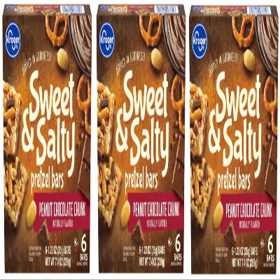 Pack Of 3 Sweet & Salty Peanut Chocolate Chunk Pretzel Bars 6 ct / 1.23 oz