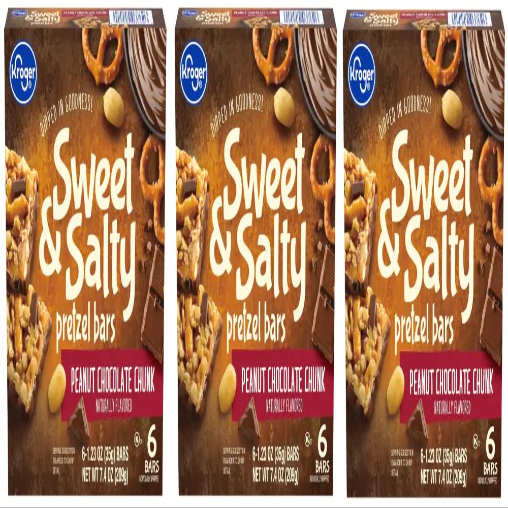 Pack Of 3 Sweet & Salty Peanut Chocolate Chunk Pretzel Bars 6 ct / 1.23 oz