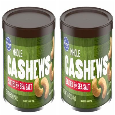 Pack Of 2 Salted with Sea Salt Whole Cashew Nuts 8.5 oz