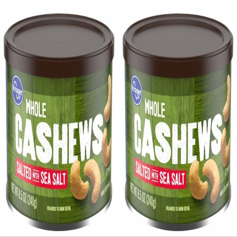 Pack Of 2 Salted with Sea Salt Whole Cashew Nuts 8.5 oz