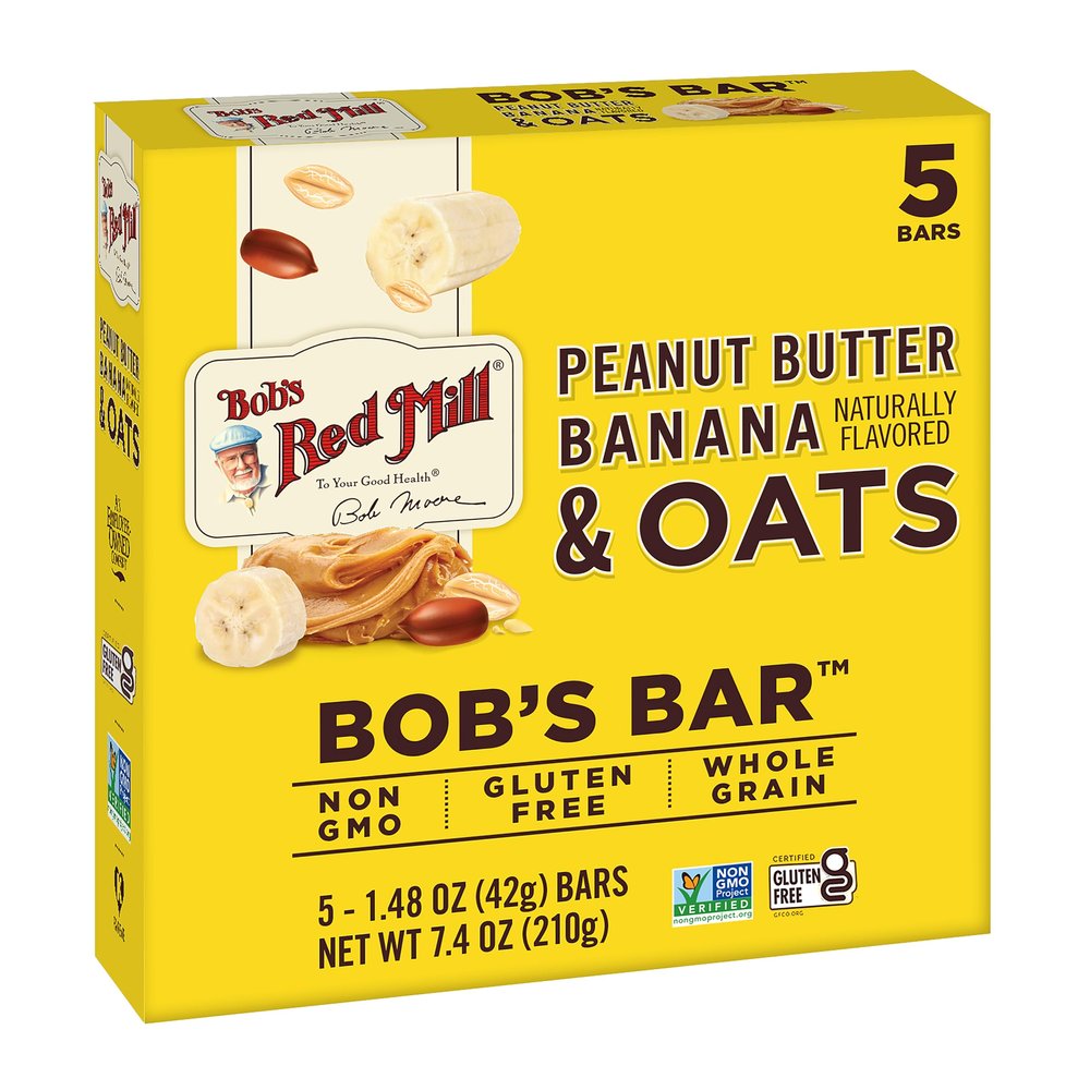 Bob's Red Mill 5pk PB Banana & Oats Bar, 5 bars (Pack of 1) - Non GMO, Gluten Free, Kosher