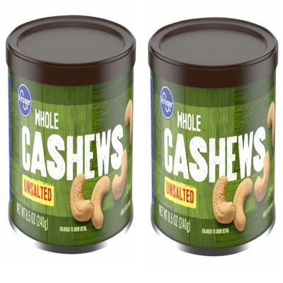 Pack of 2 Unsalted Whole Cashew Nuts 8.5 oz