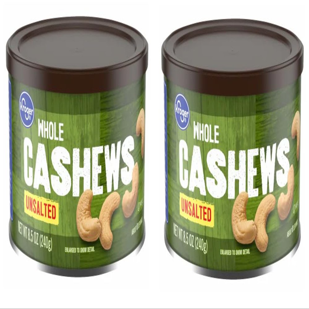 Pack of 2 Unsalted Whole Cashew Nuts 8.5 oz