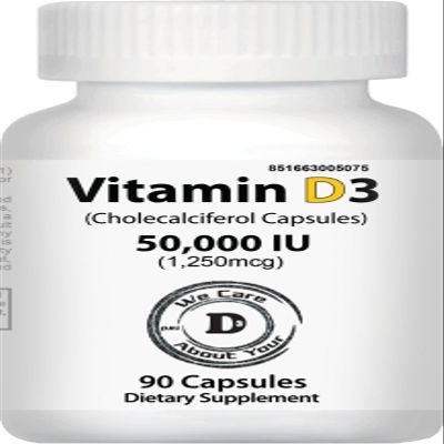 Vitamin D3 50,000 IU | 1250 mcg | Weekly Supplement | Cholecalciferol | Non GMO | Easy to Swallow | 90 Veggie Capsules