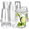 BALDCC 16 oz 50 Set Clear Plastic Cups with Lids, Disposable Cups with Lids, Plastic Coffee Cups for Cold Drinks, Iced Coffee, Milkshakes, Smoothies view 1