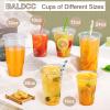 BALDCC 16 oz 50 Set Clear Plastic Cups with Lids, Disposable Cups with Lids, Plastic Coffee Cups for Cold Drinks, Iced Coffee, Milkshakes, Smoothies view 4
