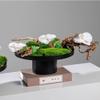 MACIUM Simulation Potted Plants Bonsai Tree Simulation Moss Green Plant Chinese Bonsai Flower Tea Table Tea Room Decoration Moss Green Plant Bonsai Flower Art Fake Plant Greenery Decor for Desk view 4
