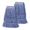 2 Pack Heavy Mop Replace Headmop Head Replacement,Commercial mop Heads,Reusable Mop Head Refills-Replacement Mop Heads SuitableWet Industrial Blue Cotton Looped End String Head Refill (Blue) view 1