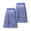 2 Pack Mop Head Replacement, Cleaning Heavy Duty Mop Head Commercial Replacement, Wet Industrial Blue Cotton Looped End String Head Refills, Heavy Mop Replace Head, for General and Floor Cleaning view 1