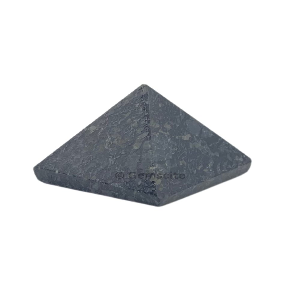 Nuummite Pyramid Crystal Healing Stones - 2" Great Pyramid Figurine of Natural Stone Pyramid for Meditation, Reiki, Chakra Balancing and Crystal Pyramids Grid
