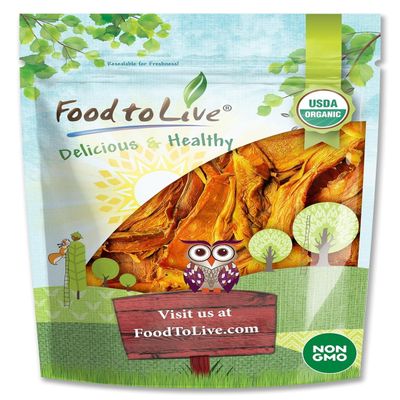 Food to Live Organic Dried Mango Strips, 2 Pounds  Non-GMO, Unsulphured, Unsweetened and Delicious Fruit Snack, Chewy and Naturally, Vegan, Kosher