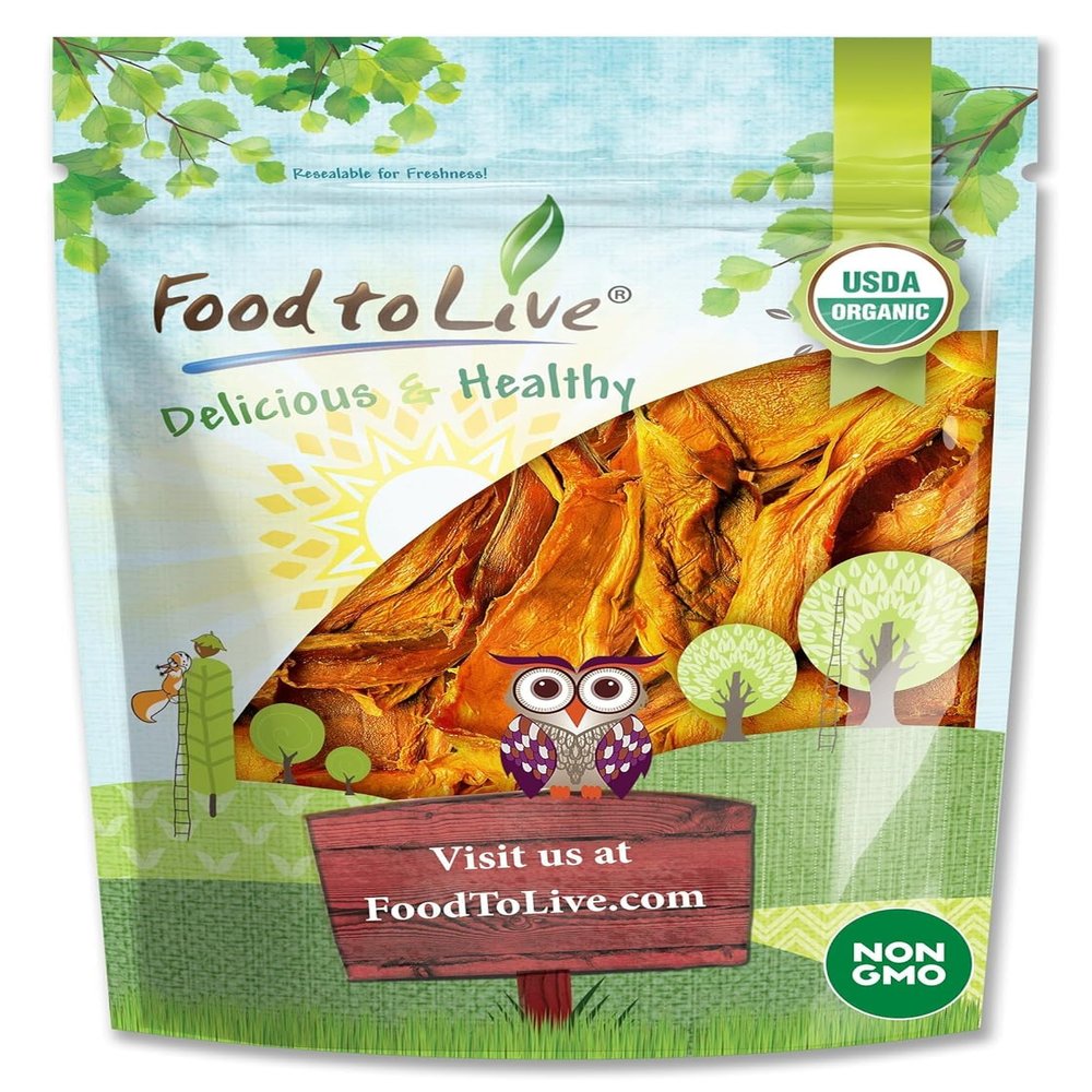 Food to Live Organic Dried Mango Strips, 2 Pounds  Non-GMO, Unsulphured, Unsweetened and Delicious Fruit Snack, Chewy and Naturally, Vegan, Kosher
