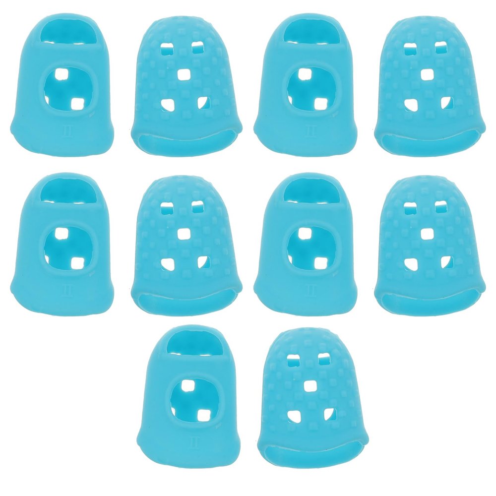 Beatifufu 10pcs Silicone Embroidery Nail Protectors Durable Finger Covers for Sewing Lightweight and Non-slip Thimbles Essential Tool for Beginners and Diy Crafts