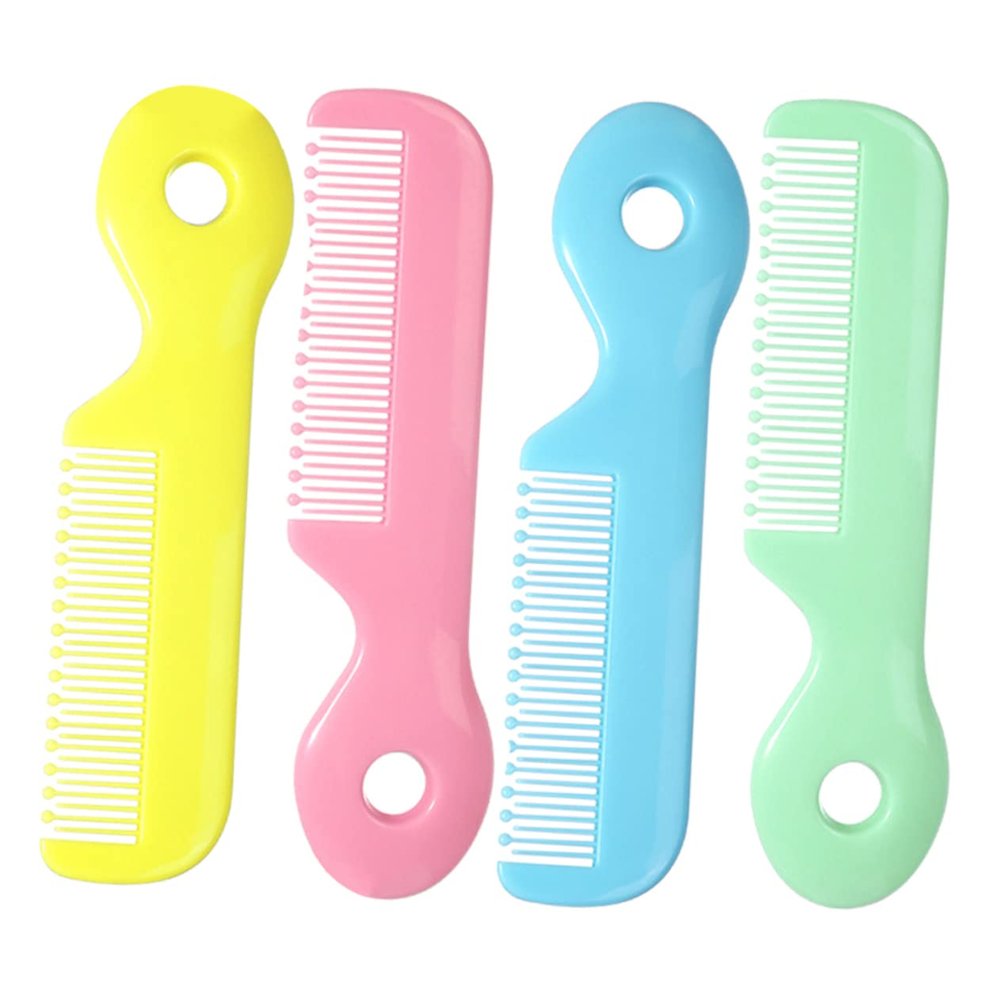 Beatifufu 4-piece Baby Hair Comb Set Infant Comb Round Safety Teeth Gentle Care for Newborns Toddlers Boys and Girls