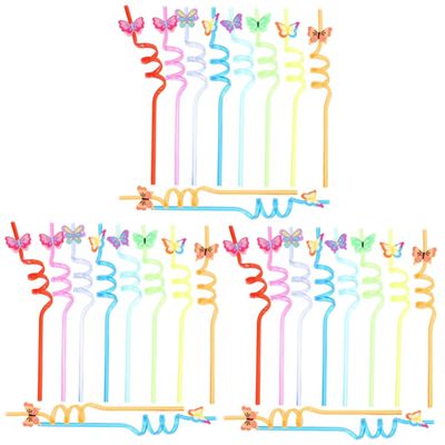 BESTOYARD Animal Straws 30 Pcs Straw Decorations The Pet Child Hawaiian Straw