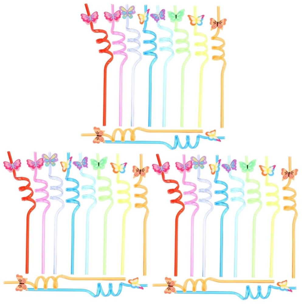 BESTOYARD Animal Straws 30 Pcs Straw Decorations The Pet Child Hawaiian Straw