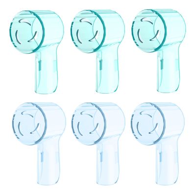 6 Pack Toothbrush Dustproof Cover Compatible with Oral B iO Ultimate Clean Gentle Care Replacment Heads and iO Series 3 4 5 6 7 7G 8 9 Electric Toothbrush, (Cyan+Blue)