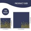 13 x 13 Inches Blue Party Napkins,Blue and Gold Beverage Napkin,100PCS Gold Dot Cocktail Paper Napkins for Birthday Wedding Graduation 2025 view 2