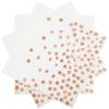 13 x 13 In White and Rose Gold Paper Napkins for Wedding Reception,Disposable Rose Gold Dot Beverage Napkins,50 Pack Cocktail Napkins for Bridal Shower, Birthday Party Supplies view 1