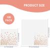 13 x 13 In White and Rose Gold Paper Napkins for Wedding Reception,Disposable Rose Gold Dot Beverage Napkins,50 Pack Cocktail Napkins for Bridal Shower, Birthday Party Supplies view 2
