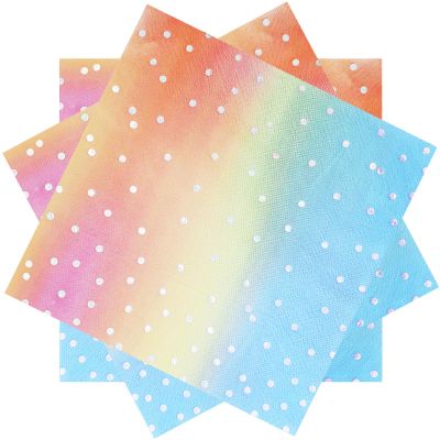13X13 Inch Pink and Silver Napkins,100 Pack Pink Pastel Disposable Cocktail Paper Napkins for Women Birthday Wedding Rainbow Party Supplies