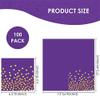 13 x 13 In Purple Cocktail Napkins,Purple and Gold Beverage Napkins,100 PCS Disposable Paper Napkins for Bar,Weddings,Birthday Party Supplies view 2