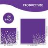 13 x 13 In Purple Cocktail Napkins,Purple and Silver Beverage Napkins,100 PCS Disposable Paper Napkins for Bar,Weddings,Birthday Party Supplies view 2
