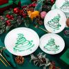 EBOOT 60 Pcs Christmas Plates Christmas Tree Plastic Plates Round Disposable Dessert Dinner supply for Holiday Party Supplies, 10.25 Inch and 7.5 Inch(Green,Stylish Style) view 3