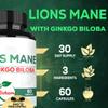 Satoomi Lions Mane with Ginkgo Biloba Supplement - 60 Capsules - Extra Strength for Restful Mind, Brain Health, Immune System & Focus - Gluten-Free, Non-GMO view 3