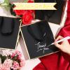 Yeaqee 24 Pack Metallic Paper Gift Bags with Handle and Tissue 9x7x3.1 Gold Foil Welcome Thank You Favor Bags Return Gifts for Wedding St. Patrick's 5 Senses Bridesmaid Birthday(Black and Gold) view 4