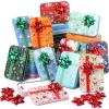 Sliner Christmas Gift Card Box Metal Gift Card Box Tins Holders with Lids and Flower Stickers for Christmas Stocking Stuffers Money Keys, 4.9 x 3.3 x 0.7 Inch(24 Pcs) view 2