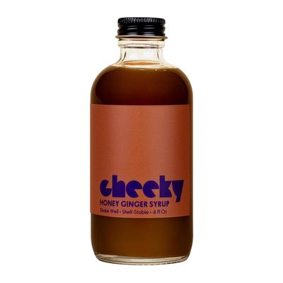 Cheeky Cocktails Honey Ginger Syrup, Bar Quality, Mixes Easily, Real Grade A Wildflower Honey, No Artificial Flavors or Preservatives, 4 Fl Oz (12-Pack)