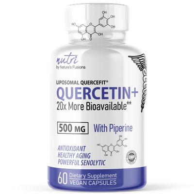 Nature's Fusions Nutri Liposomal Quercetin Phytosome with Piperine - Patented 20x More Bioavailable Than Quercetin Supplements - Supports Immune/Cardiovascular Health - 60 Quercetin 500mg Capsules