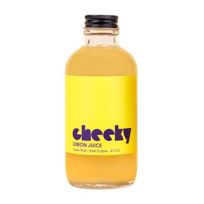 Cheeky Cocktails 100% Lemon Juice, Bar Quality, Not from Concentrate, No Artificial Flavors or Preservatives, 4 Fl Oz (12-Pack)