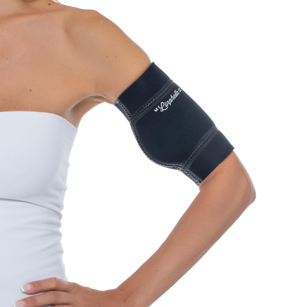 Linphelle Waterproof PICC Line Shower Cover PICC Line Sleeve Cover for Upper Arm in Neoprene, Usable for Sea or Pool Bathing, Shower Sleeve for PICC Line, Glucose Sensors, Black, Size X-Large