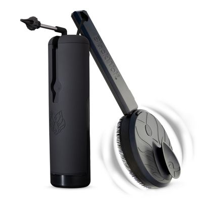 Sonic Scrubber Pro Kit and Wush Pro for Men by Black Wolf - Deluxe Water Powered Ear Cleaner - Electric Triple Jet Stream for Ear Wax Buildup - Water-Resistant Massage Brush with Silicone Bristles