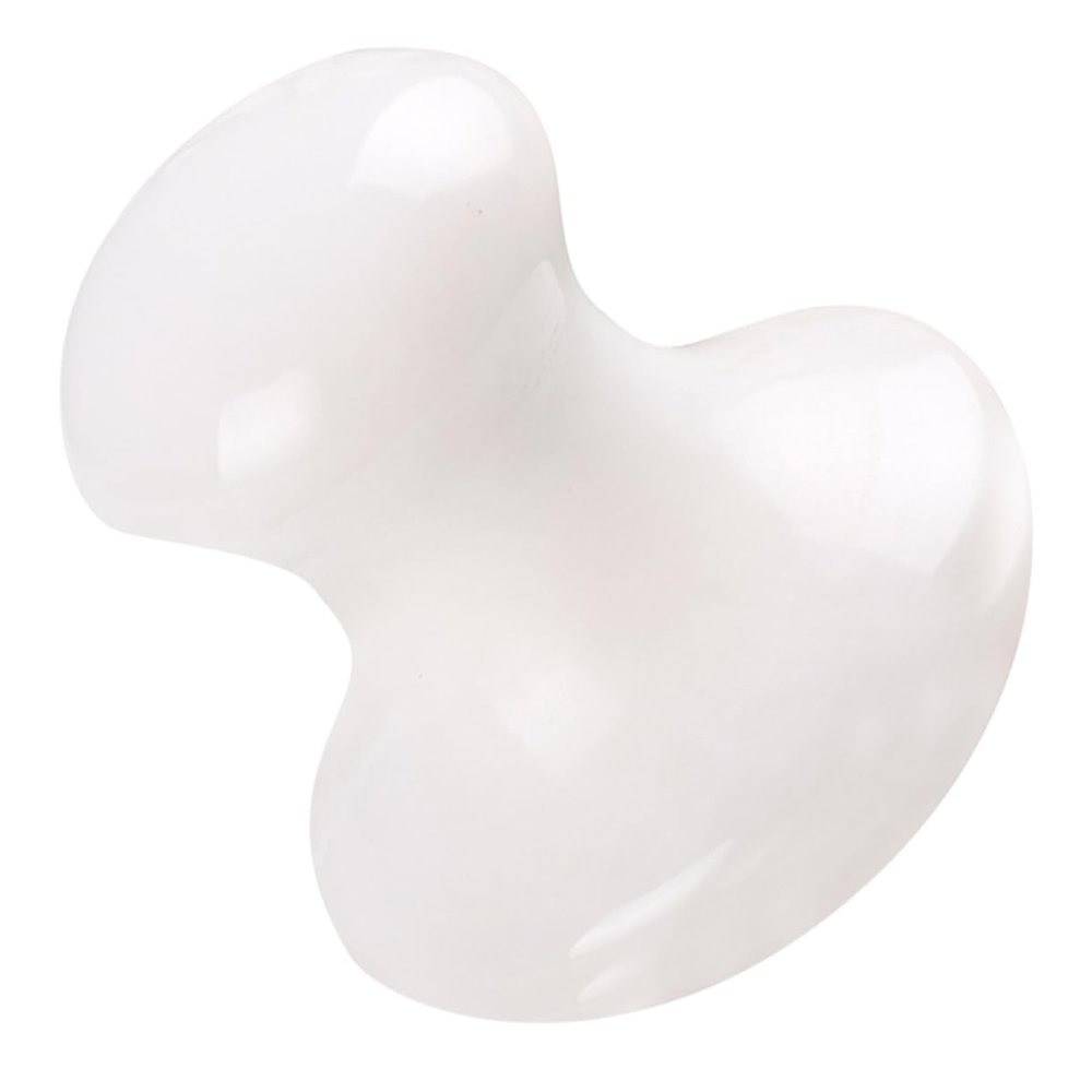 1Pc Massage Stone Mushroom Shape guasha Board gua sha Stone hot Stones for Massage Mushroom guasha Jade Manual Massage Tools Stone massagger White Myofascial