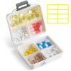 1 Pack Travel Pill Organizer,Portable Daily Pill Box,7 Grid Compartments Weekly Pill Case with Lables,Mini Medicine Organizer Box,Compact Pocket Pharmacy for Purse Vitamin Fish Oil Container (White) view 1